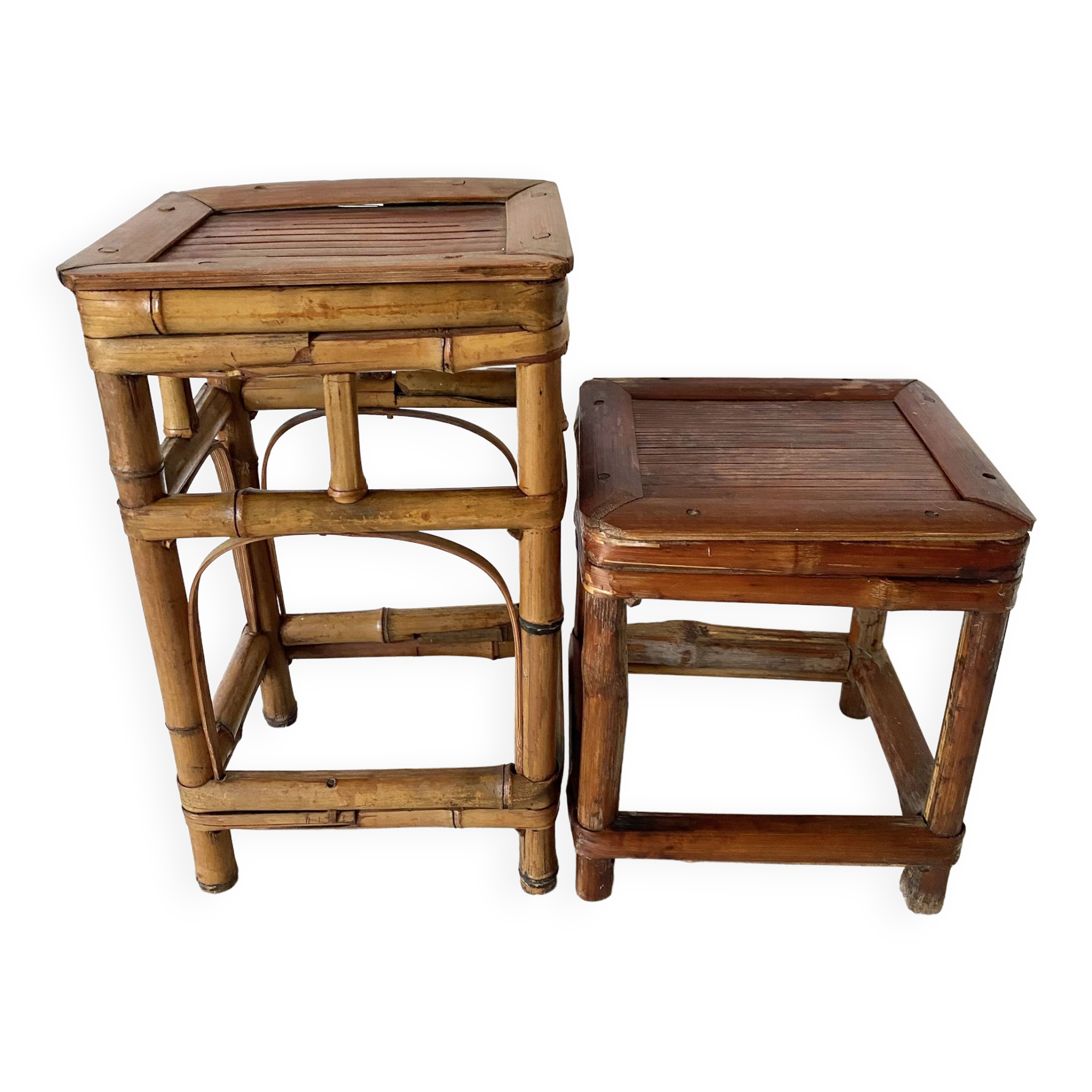 Vintage bamboo plant holders