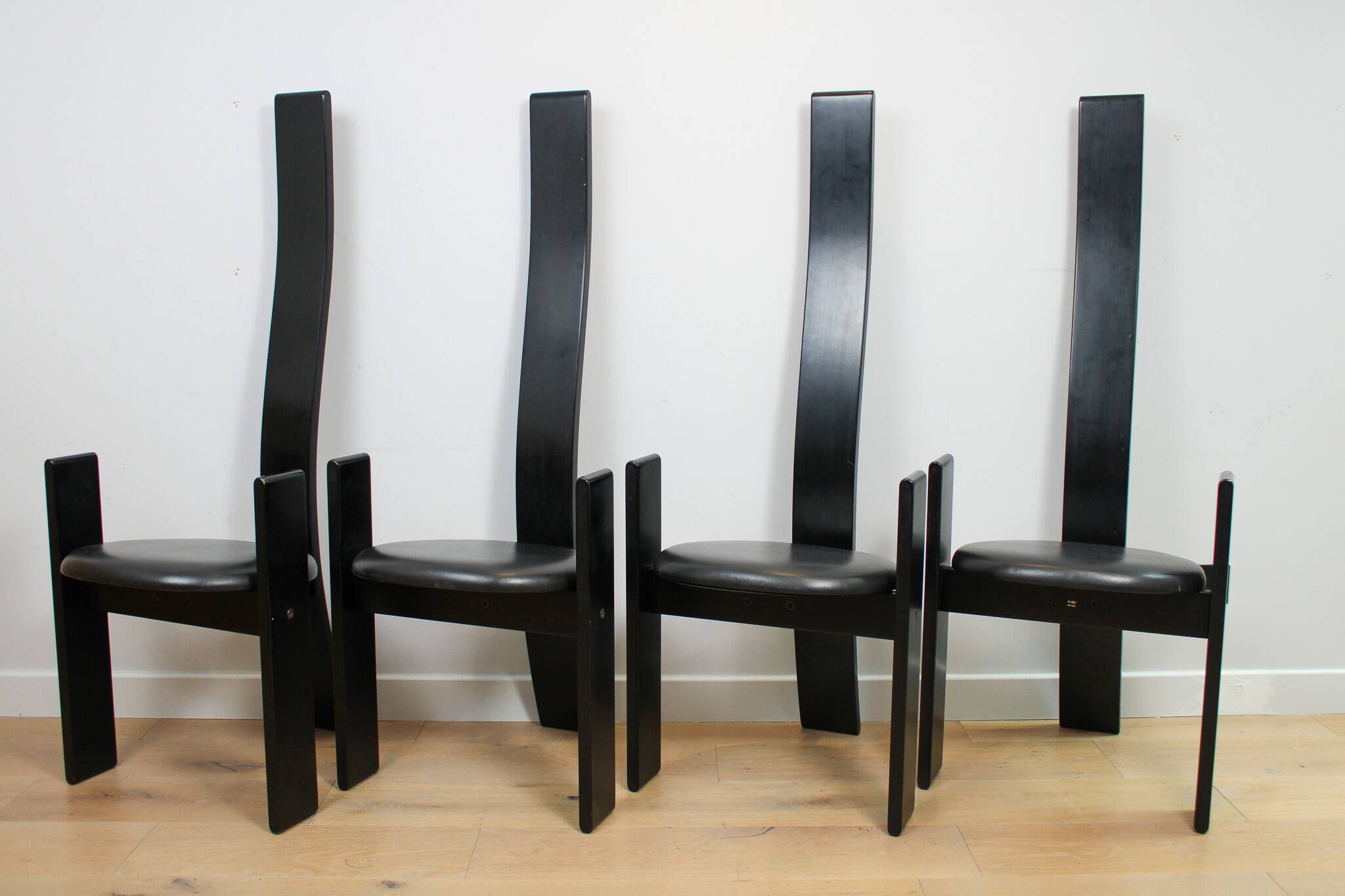 Set of 4 dining chairs model 'Golem' designed by Vico Magistretti for Poggi