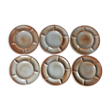 Service 6 plates with compartments Grès du Marais France