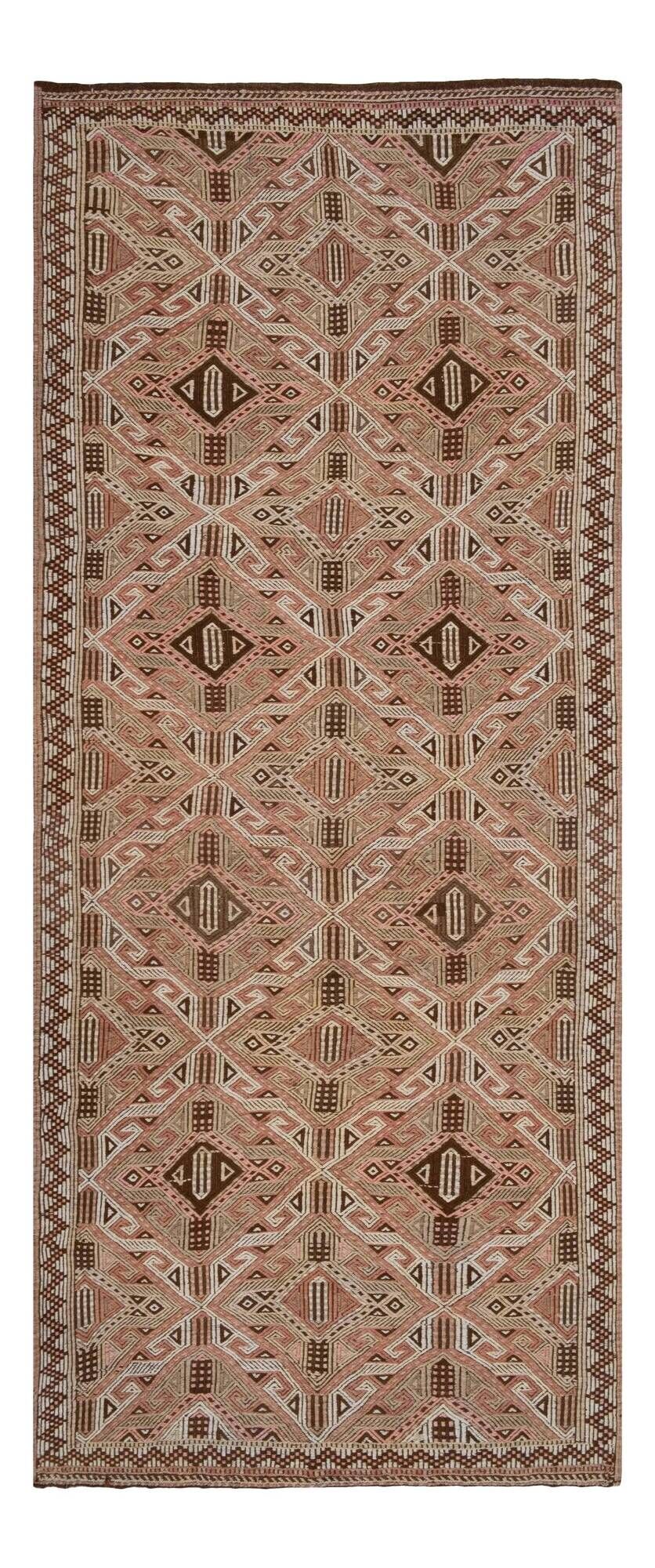 Vintage Turkish hallway rug 140x320 cm