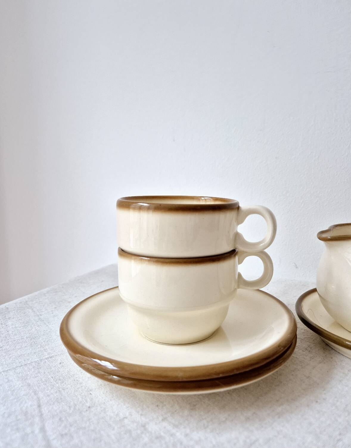 Set of 2 vintage coffee cups, pot and sugar bowl '1970s - Torgau