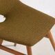 Chaise en bois et tissu ocre, c.1960