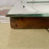 Rectangular Art Deco wall mirror inlaid and chiseled on wood