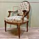 Fauteuil médaillon en bois naturel d’époque louis xvi xviii eme siècle