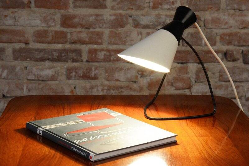 Mid-Century Czech Metal Table Lamp attributed to J. Hůrka for Napako, 1950s