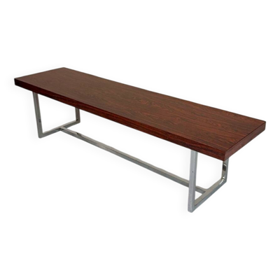 Ancienne et XXL table basse design italien année 70 placage palissandre