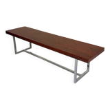 Antique and XXL Italian design coffee table from the 70s, rosewood veneer