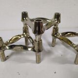 series of 4 Scandinavian candlestick Nagel chrome
