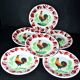 Set of 6 hand-painted Choisy-Le-Roi earthenware COQ plates