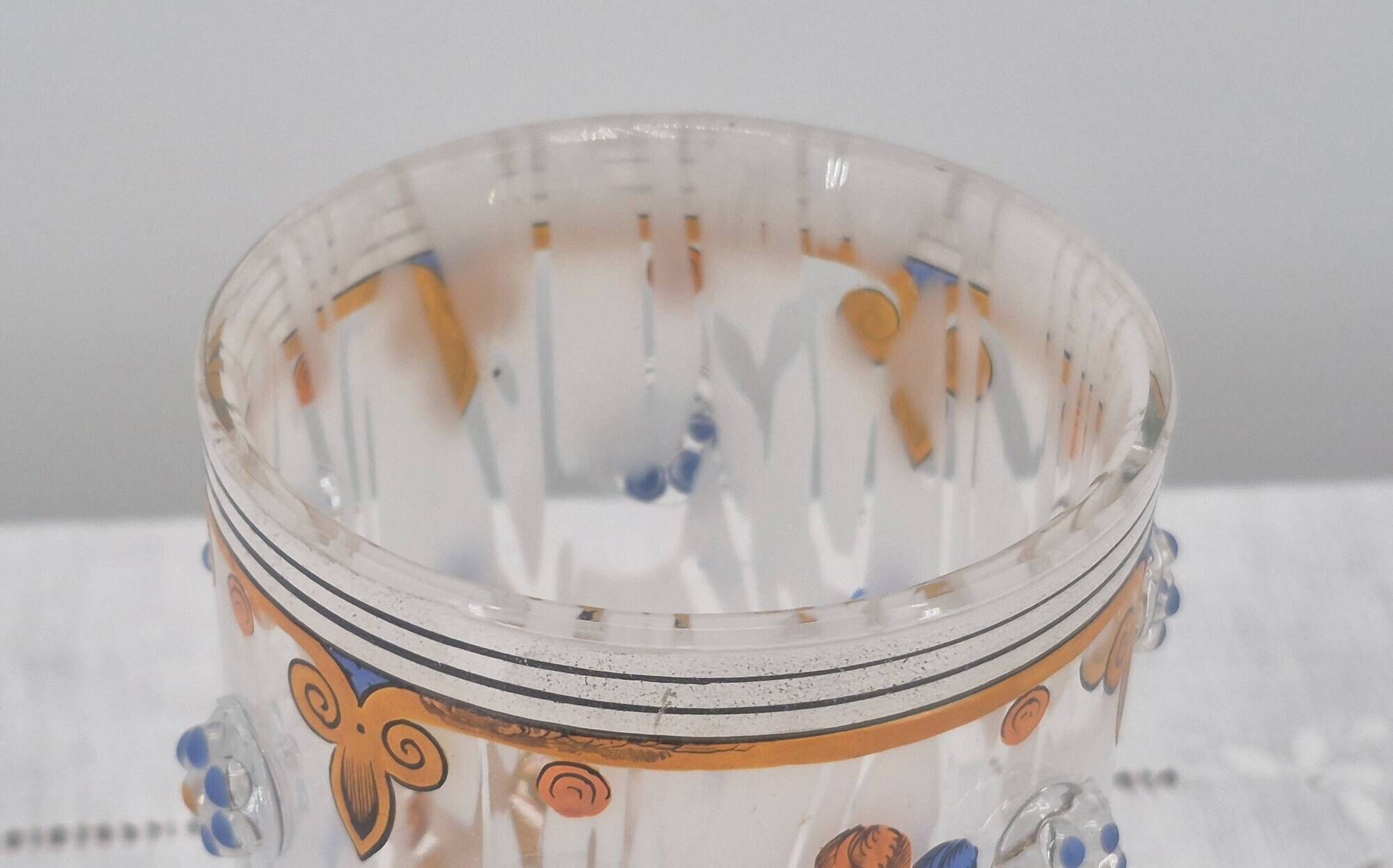 Small enamelled glass vase with armorial design in Historismus style from 19th century Bohemia.