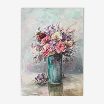 Spring Bouquet Painting Signed and Dated