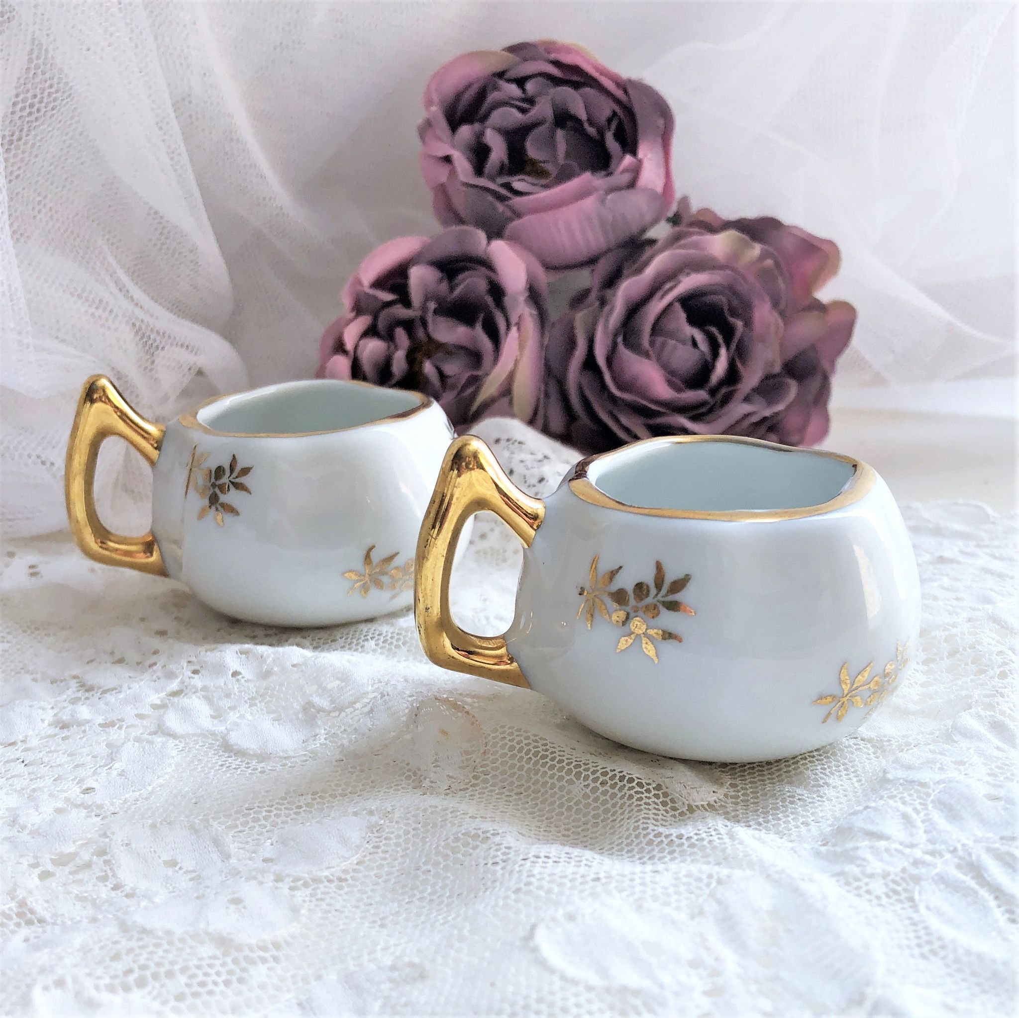 Pair of Luxury porcelain salt salers from France
