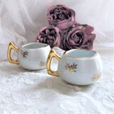 Paire de salerons salières en porcelaine de Luxe de France