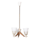 Lustre vintage années 50 en laiton, bois et verre opale design italien