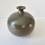 Glazed ceramic ball vase soliflore, unsigned.