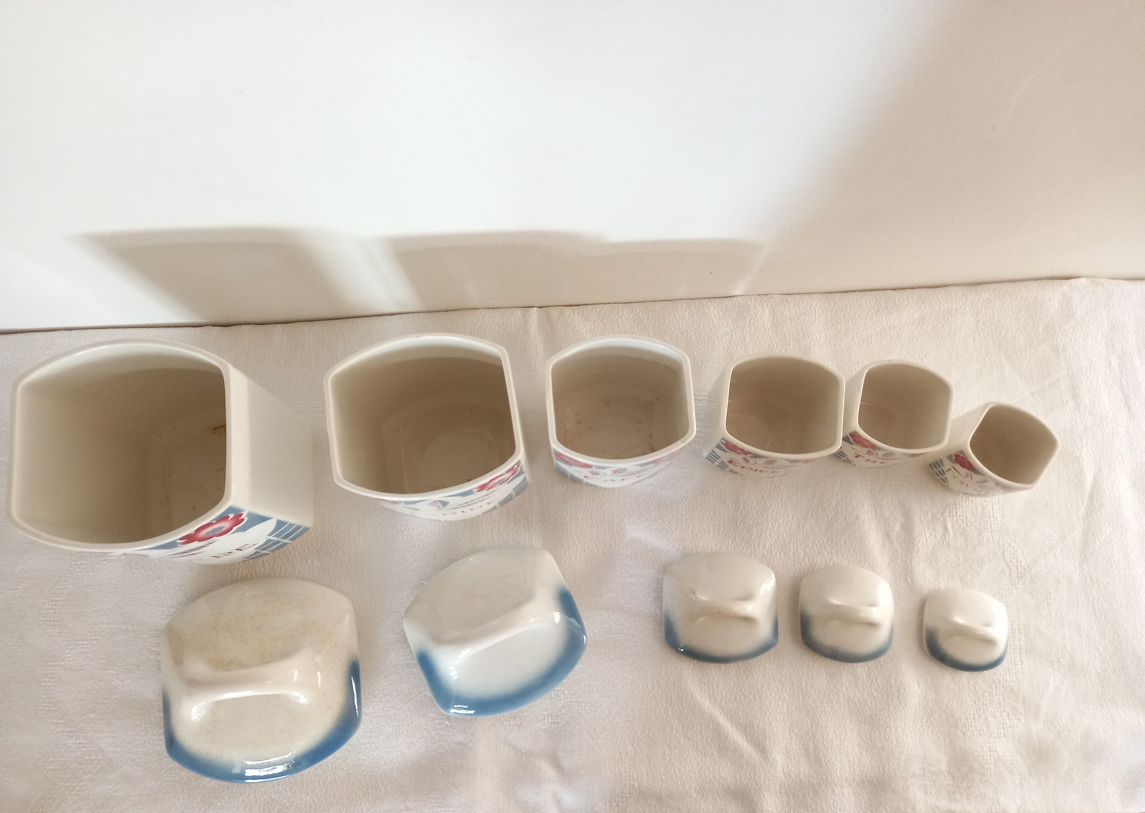 Series of 6 Sarreguemines spice jars