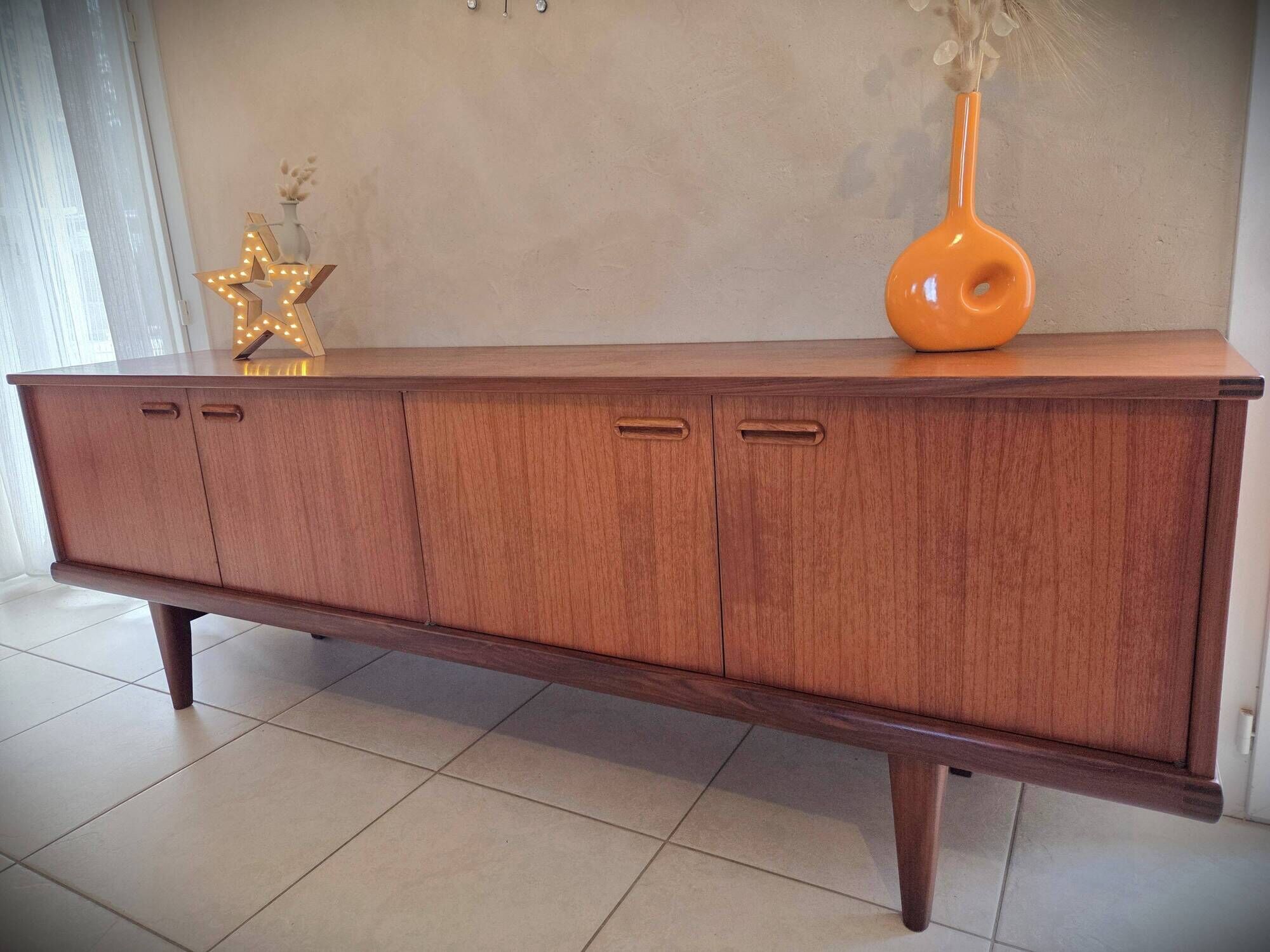Mid-century Scandinavian teak sideboard design