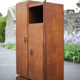 Art Deco cabinet, asymmetrical art deco cabinet, wood cabinet 40s