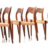 Set of 6 chairs vintage model 71 by N.O.Moller