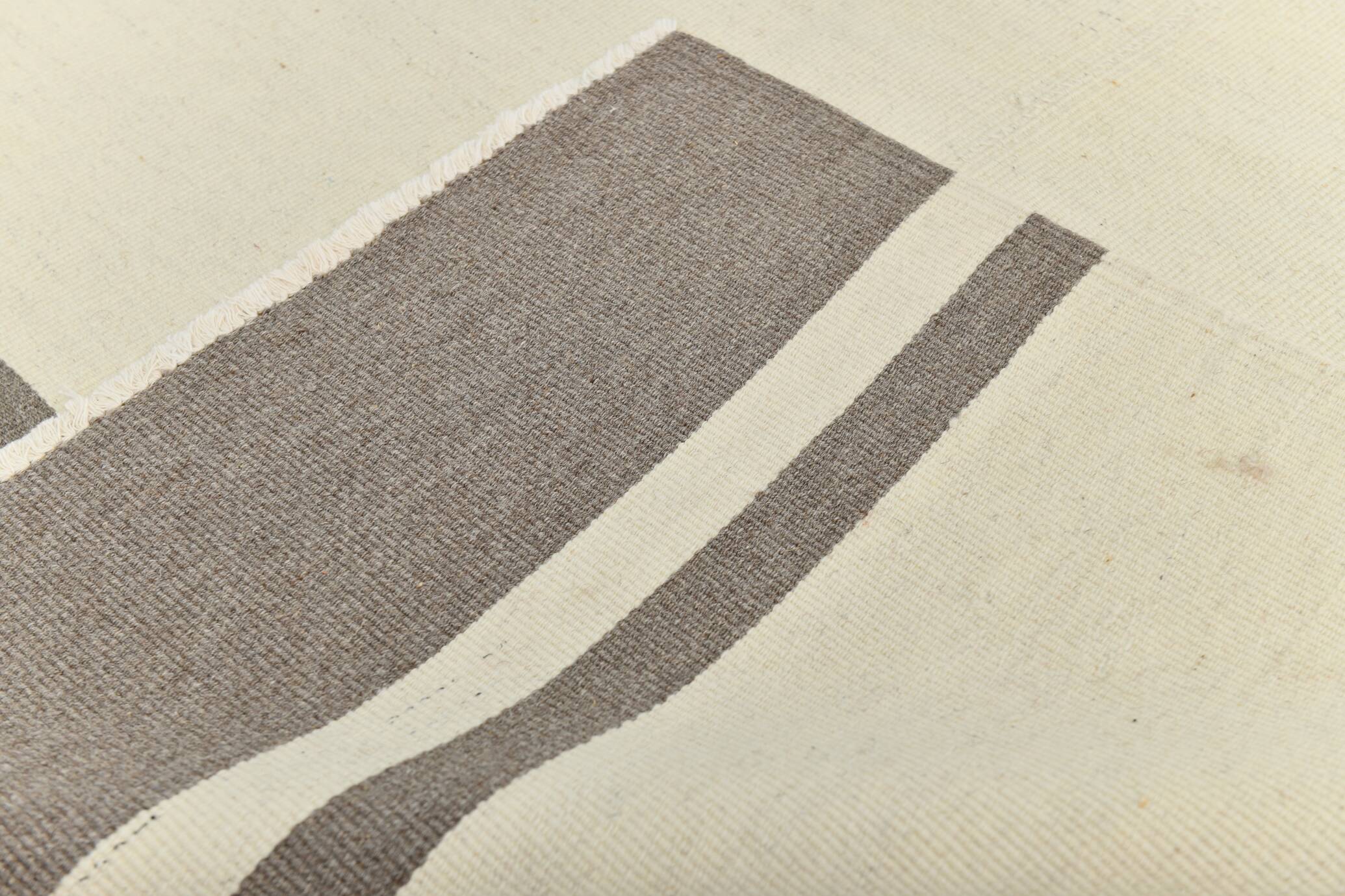 Kilim Gray Beige Ethnic Pattern Vintage Kilim Rug, 282x395Cm