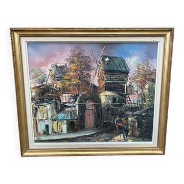 Tableau peinture huile sur toile Tadé Boronski 55x45cm