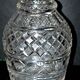 Richly cut crystal decanter and bevelled diamond engraved baccarat or saint-louis? trianon