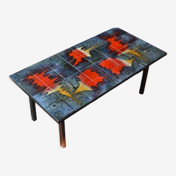 60s glazed ceramic coffee table