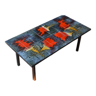 60s glazed ceramic coffee table