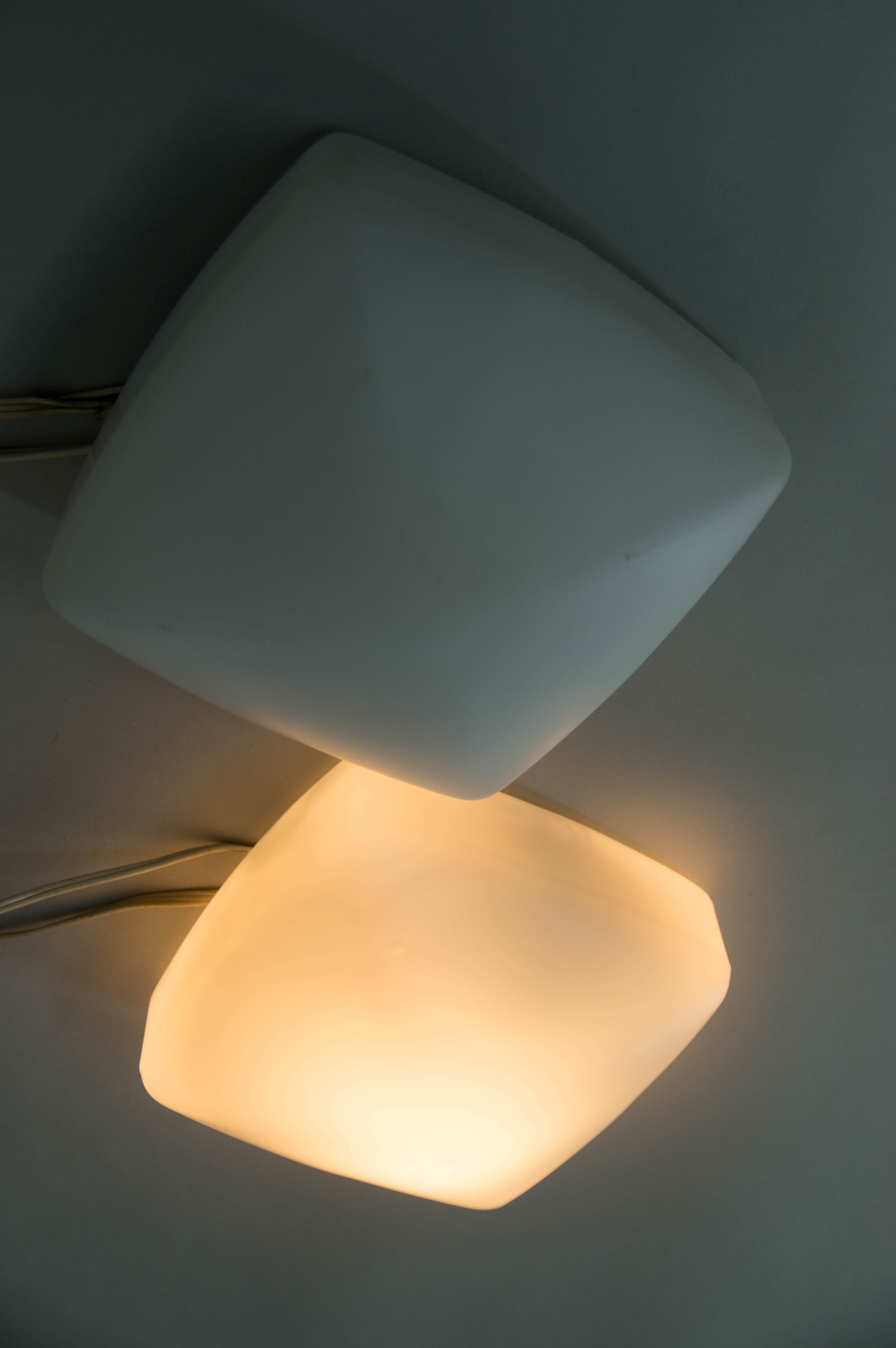 Set of two flush mounts or wall lamps, czechoslovakia, 1960s