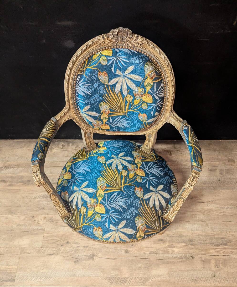 Pair of Louis XVI style armchairs