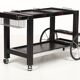 Tea trolley, black ash, chrome, vintage, modular, ca 1980