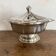 Vintage oval stainless steel soup tureen, for hot or cold service.