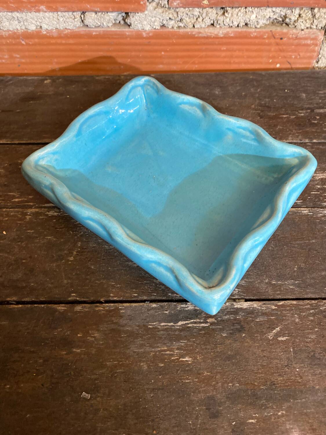 Old Poche D YRONDY Turquoise Blue Ceramic Made In France Wine
