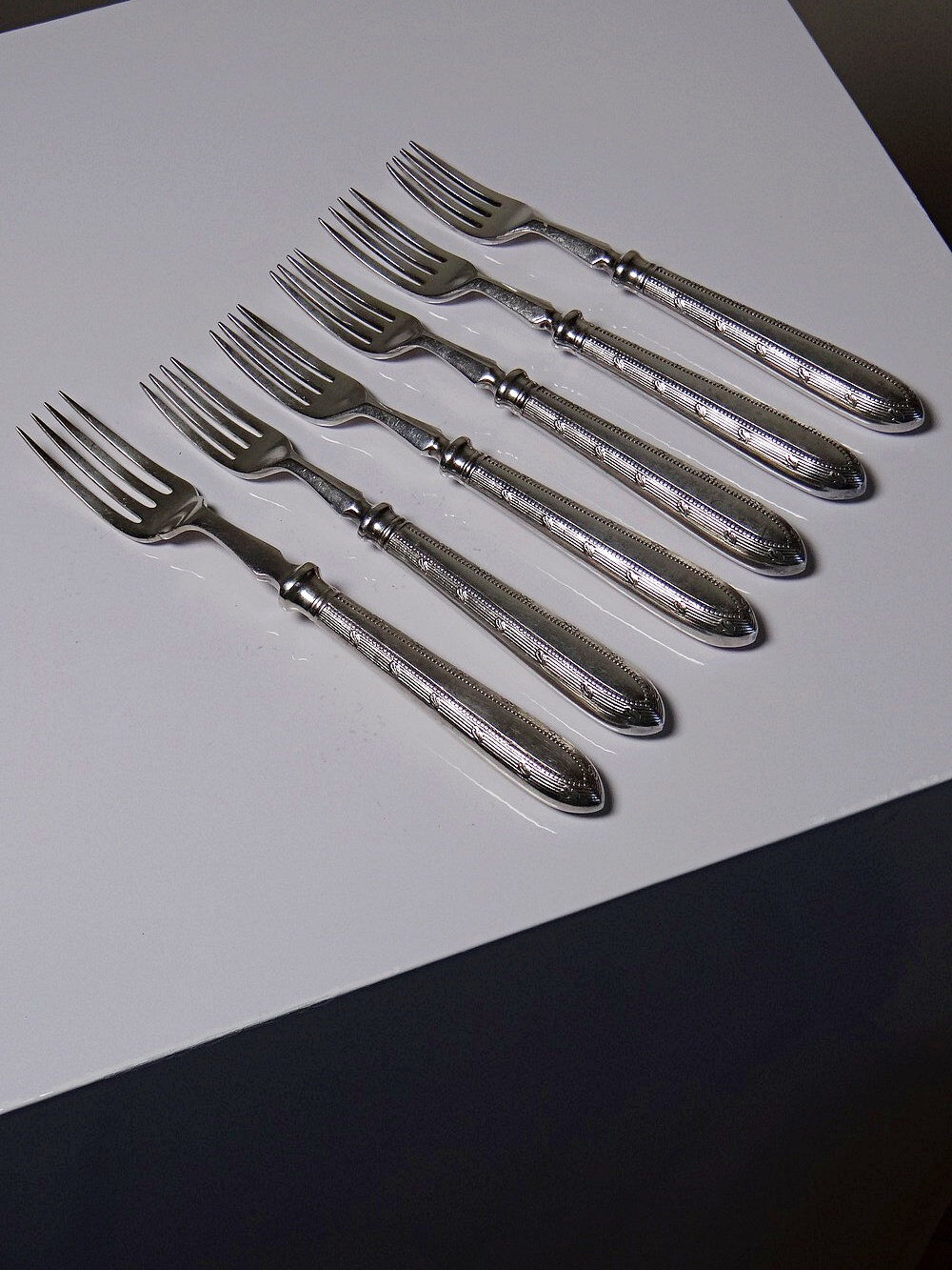 Dessert or entremets forks Mappin & Webb antique silver-plated
