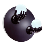 Ensemble de lampes murales en céramique noire, globes opalins, années 1980, Italie