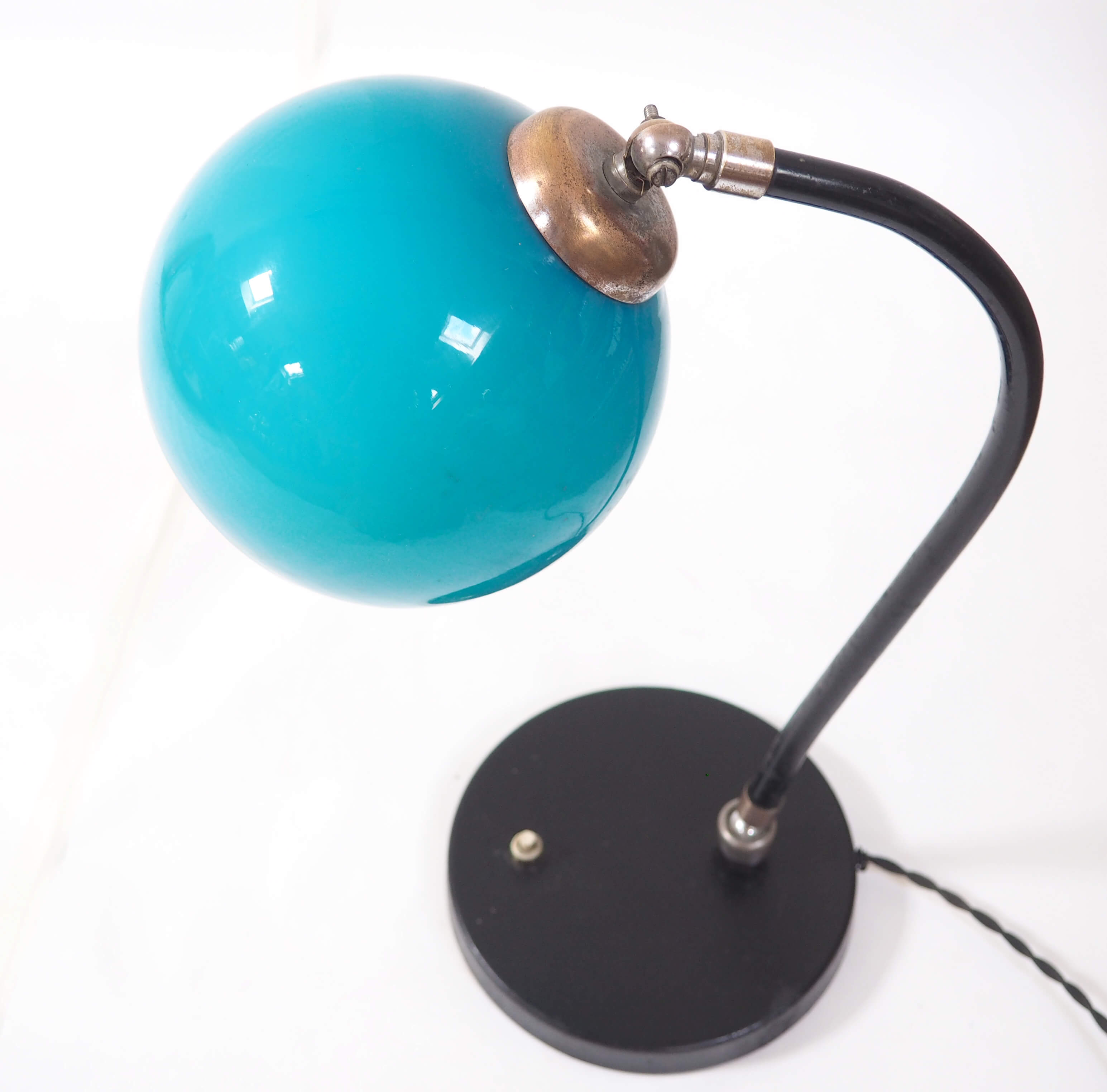Blue opaline lamp