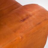 Three-seater sofa in cognac-colored leather produced by De Sede. Model DS-17/123, Switzerland, 2000s