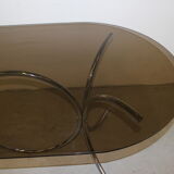 Smoked glass and chrome table circa 1970