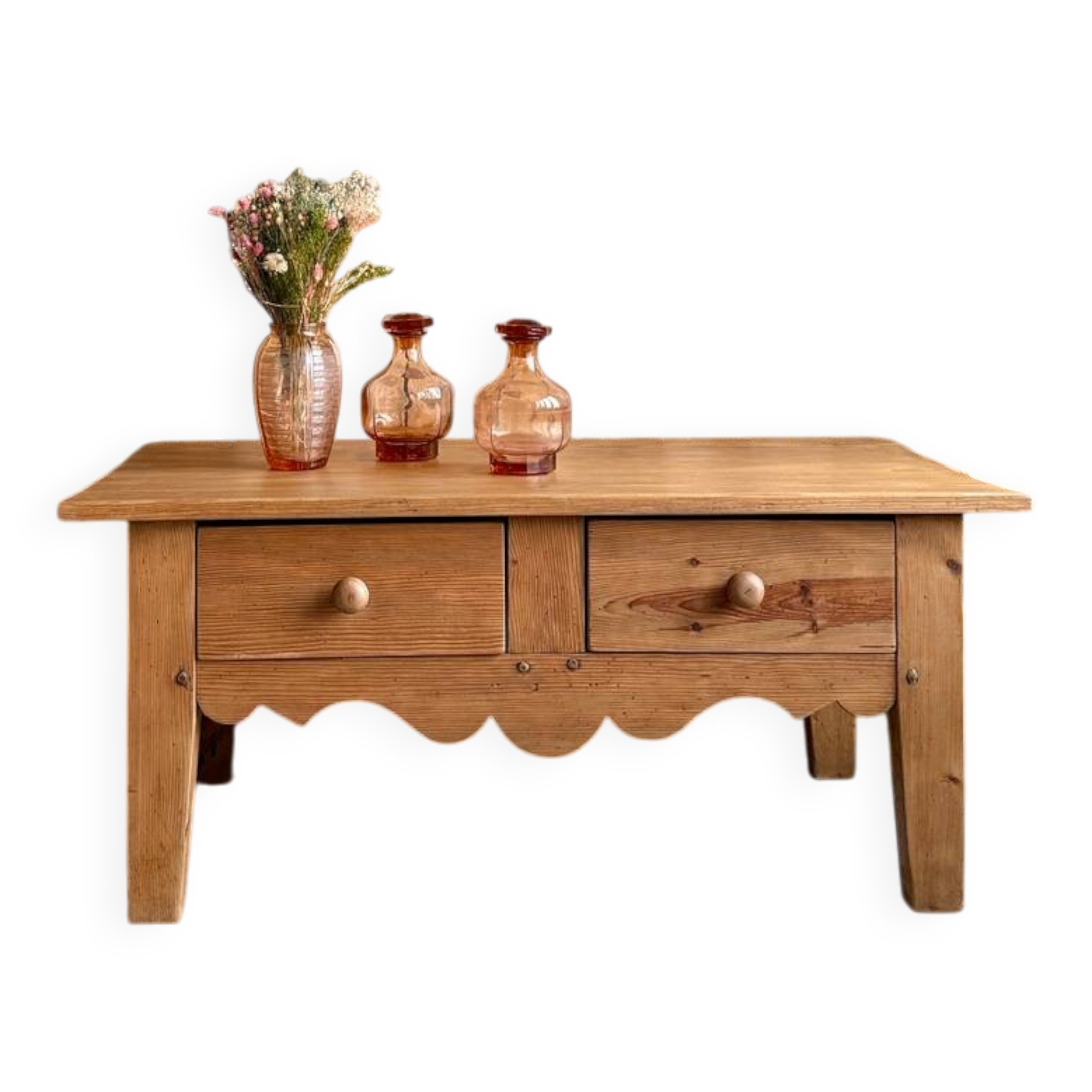 Chic country coffee table in solid pine (renovated)