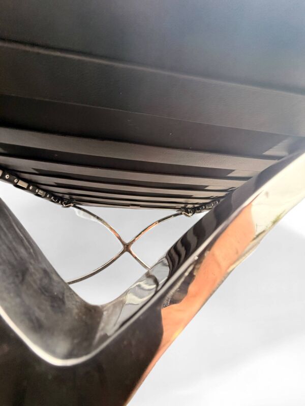 Ottoman Barcelona Original Knoll - Cuir Noir & Chrome - Design 1929