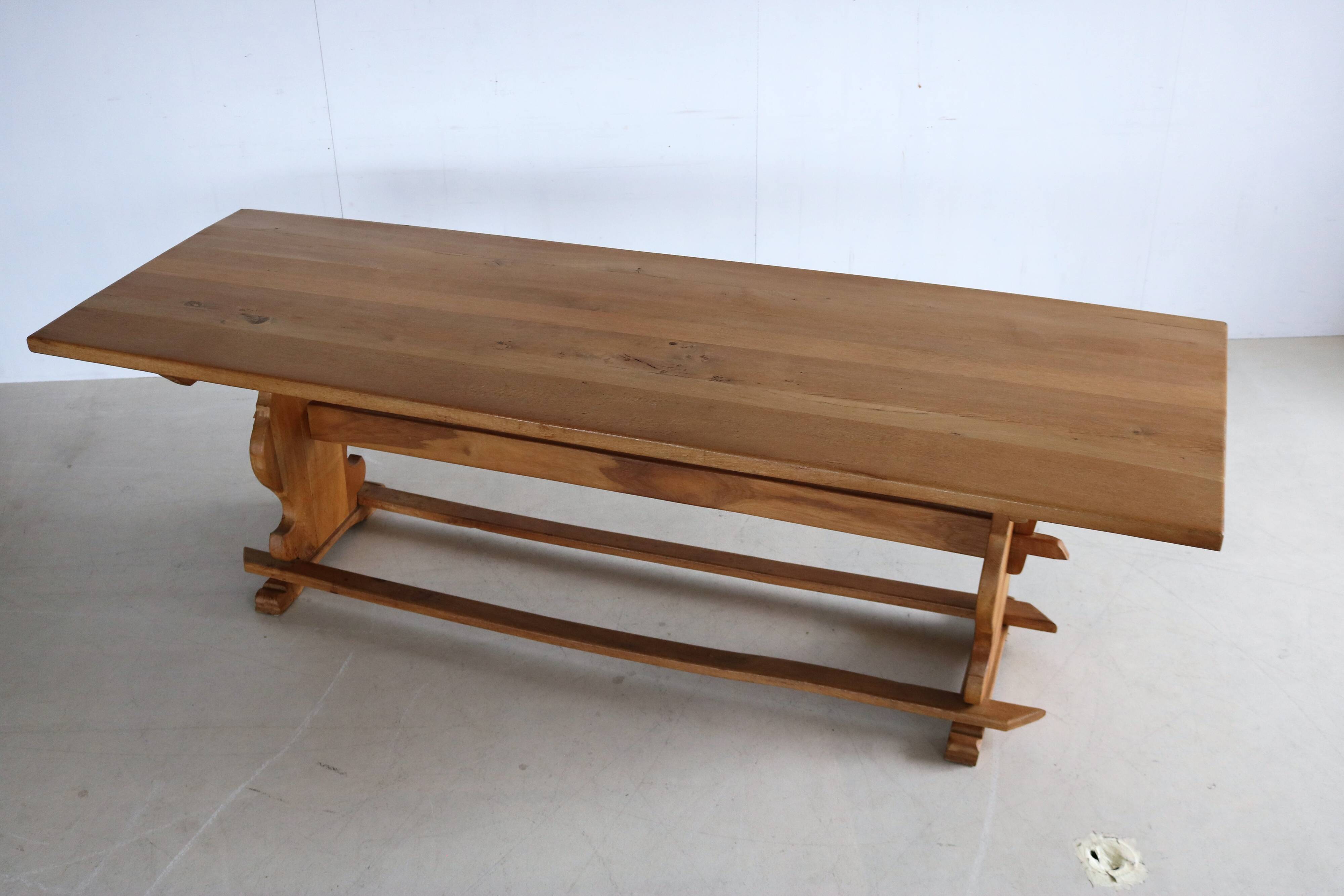 vintage massive oak dining table