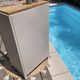 Beautiful art deco jam cupboard in delicate beige tone / and wicker basket