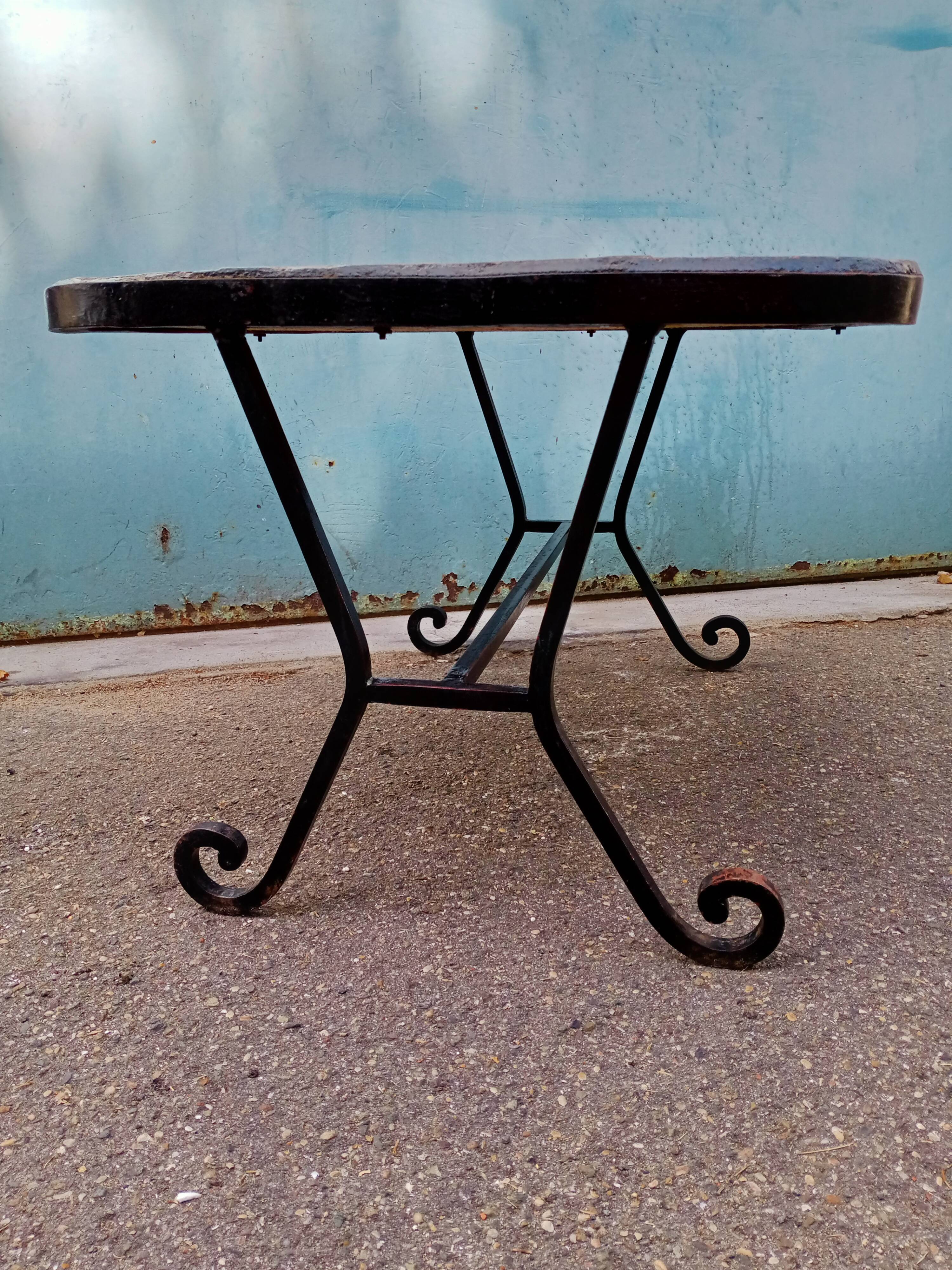 Table basse années 60 fer forgé
