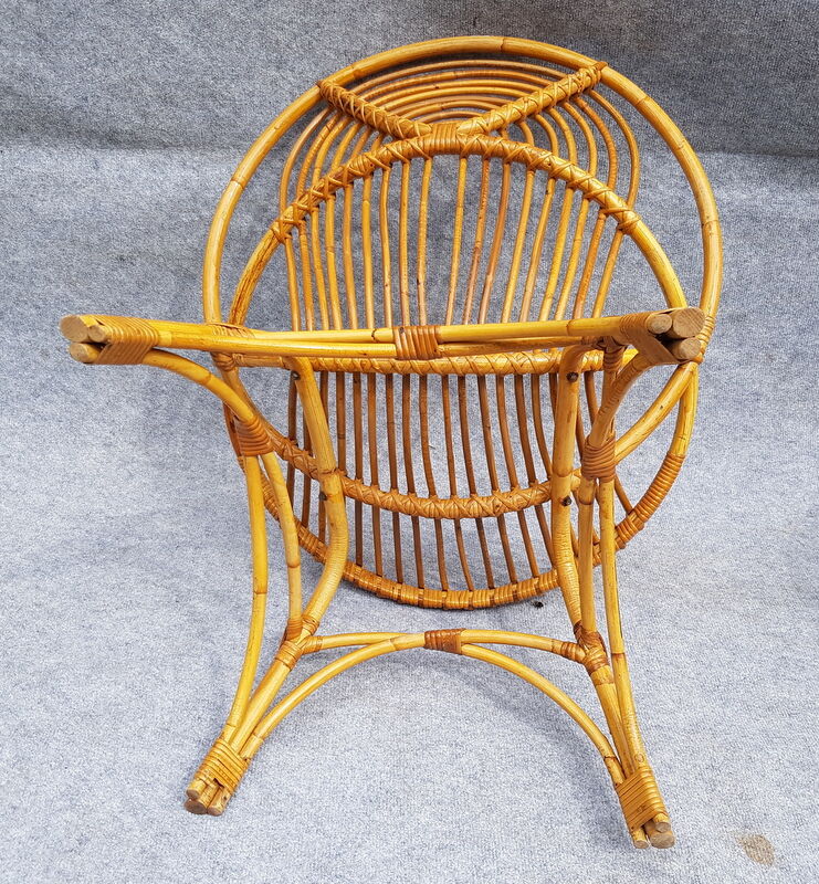 Set de 3 fauteuils rotin corbeille adulte