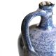 Blue handle jar in signed sandstone, La Borne, 60s