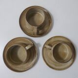3 stoneware cups