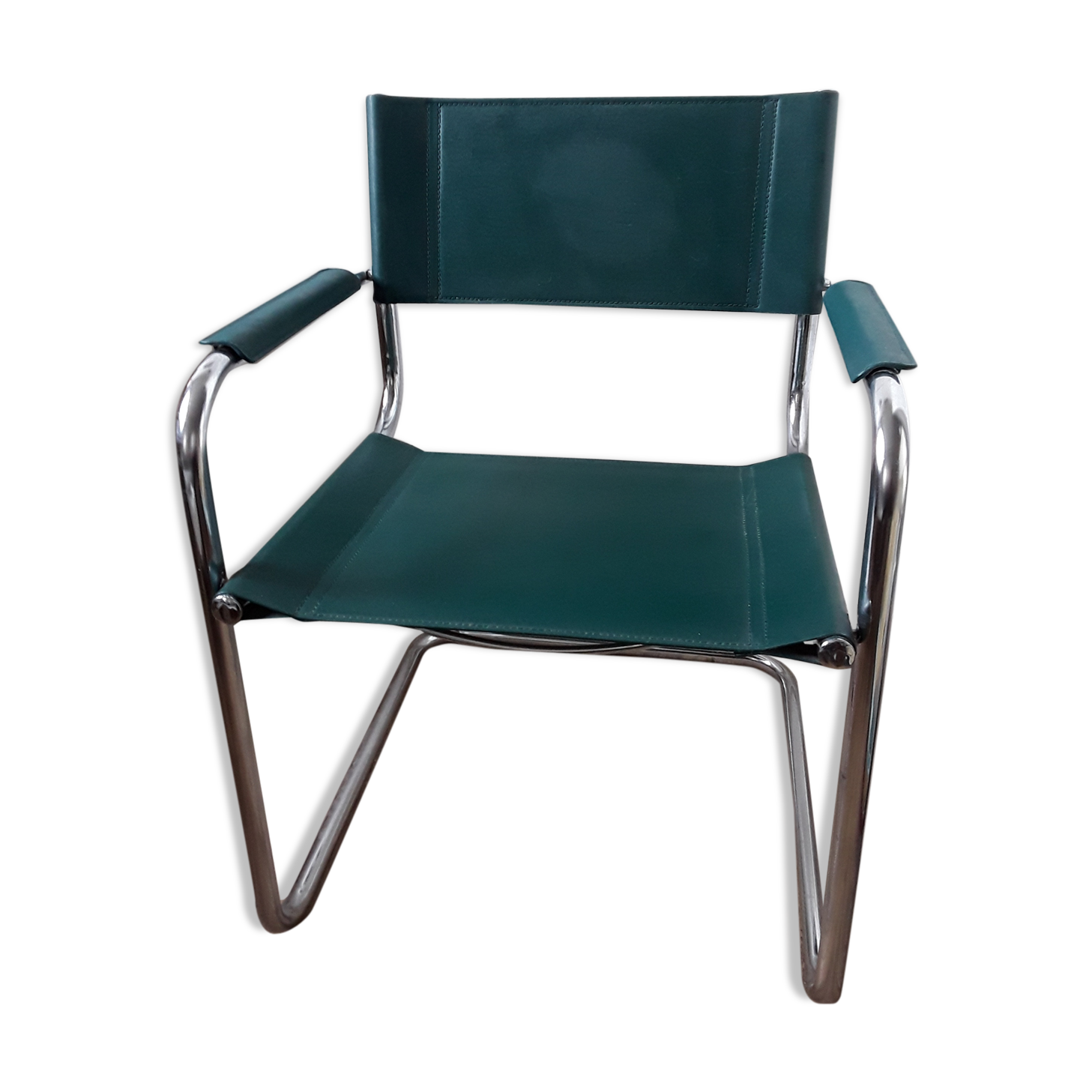 60/70s leather and chrome cantilever chair