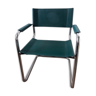 60/70s leather and chrome cantilever chair