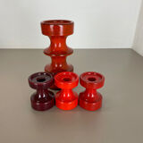 Set of Four Pottery Candleholder by Cari Zalloni for Steuler, Germany, 1970s