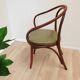 Vintage Bentwood Dining Chair: Red Thonet B9 Style, Leather Seat